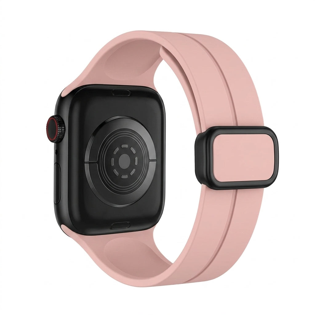Pulsera Silicone Rosada broche Negro